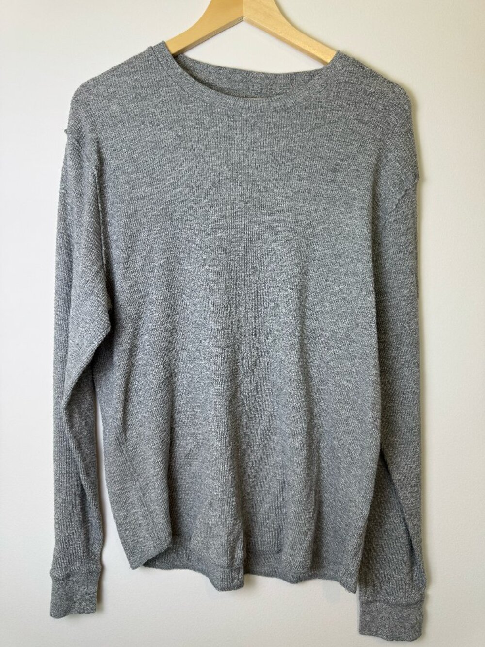Lucky Brand Thermal Long Sleeve Shirt Men’s Large Gray Waffle Knit